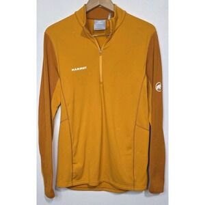 Mammut Extreme Moench Aenergy Half Zip Outdoor Hiking Polartec‎ Men L Yellow EUC